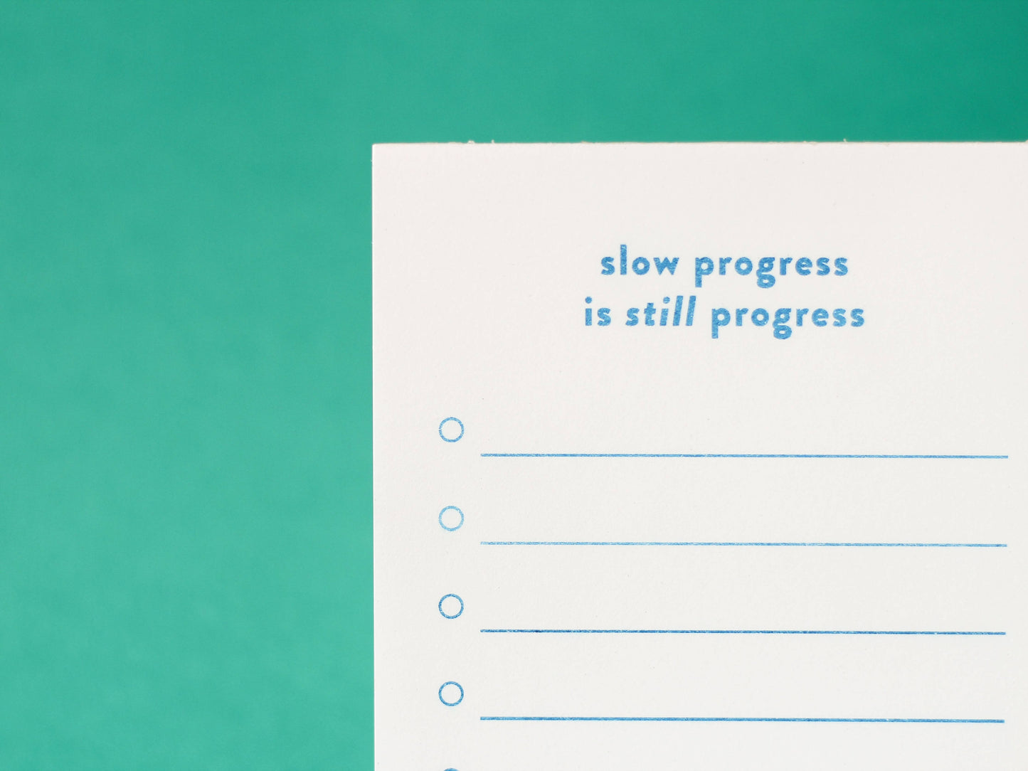 Slow Progress Is Still Progress Risograph Notepad