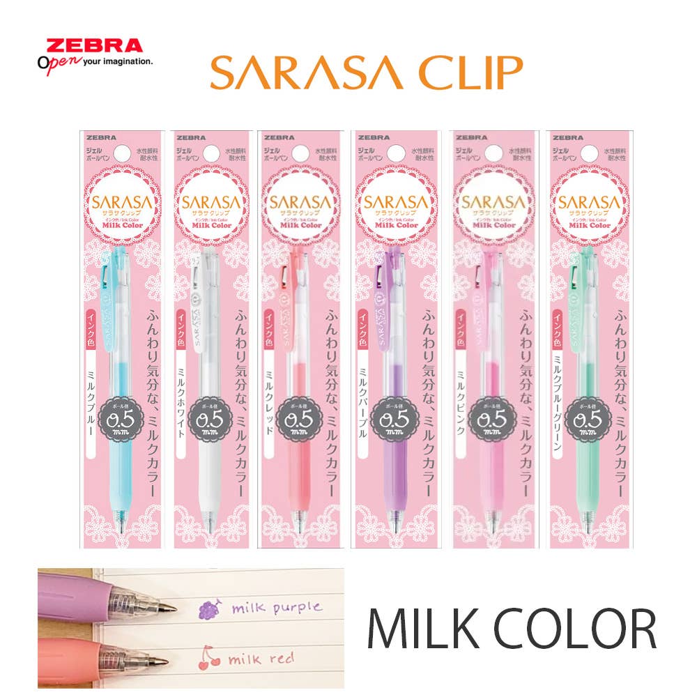 ZEBRA Sarasa Clip Gel Pen – Milk Color Series