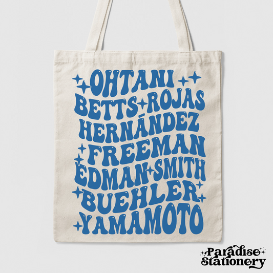 "Dodger Baseball Stars" Canvas Tote Bag